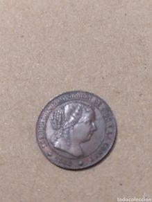 Münzen von Spanien: T- Precioso EBC MEDIO CENTIMO DE ESCUDO 1868 BARCELONA ISABEL II